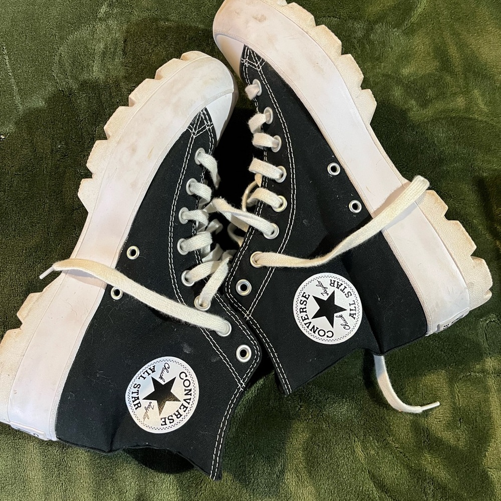 Converse Chuck Taylor All Star Women Size 10 Black High-Top Chunky Platform Shoe